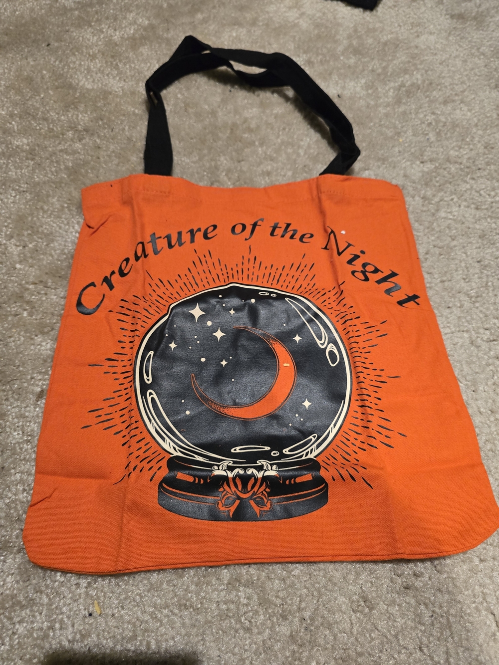 Creature of the Night Orange Tote Bag